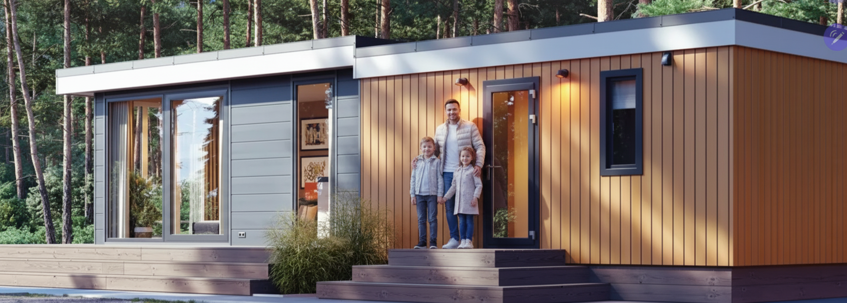 Dömira wood met gezin